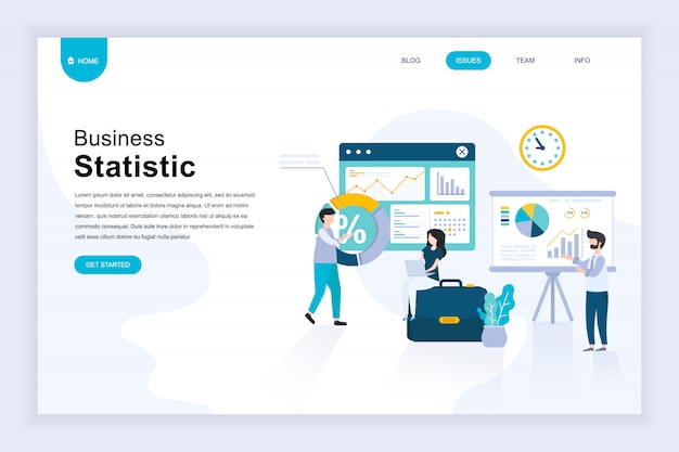 Concept De Design Plat Moderne De Statistiques Commerciales Pour Site Web