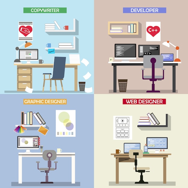 Concept de design de vecteur pour les lieux de travail