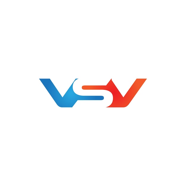 Concept de design vectoriel lettre créative vsv logo