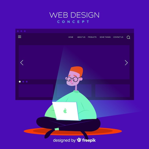 Concept de design web coloré avec design plat