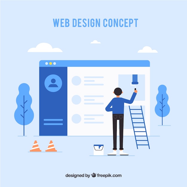 Concept De Design Web Avec Style Plat