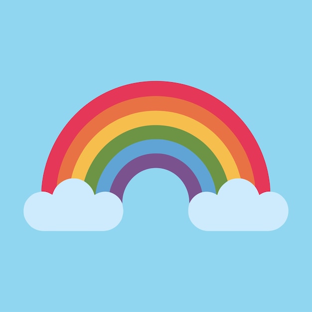 Le concept de dessin animé illustré par une icône vectorielle d'arc-en-ciel