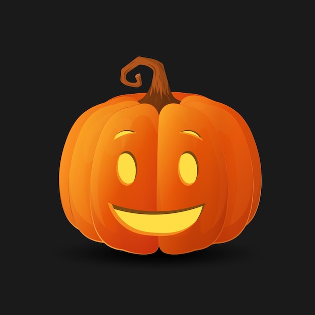 Vecteur concept de dessin animé de vacances citrouille orange effrayant halloween