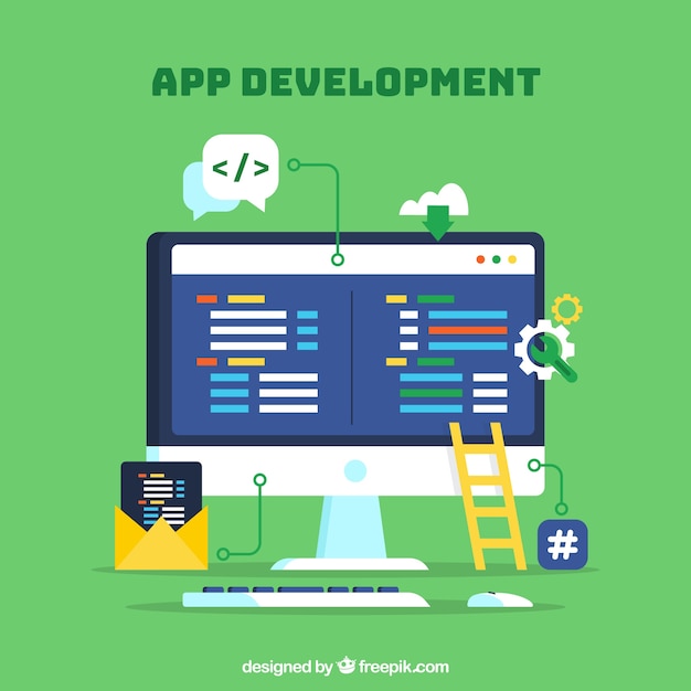 Concept De Développement App Avec Un Design Plat