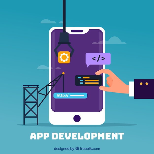 Concept De Développement App Avec Un Design Plat