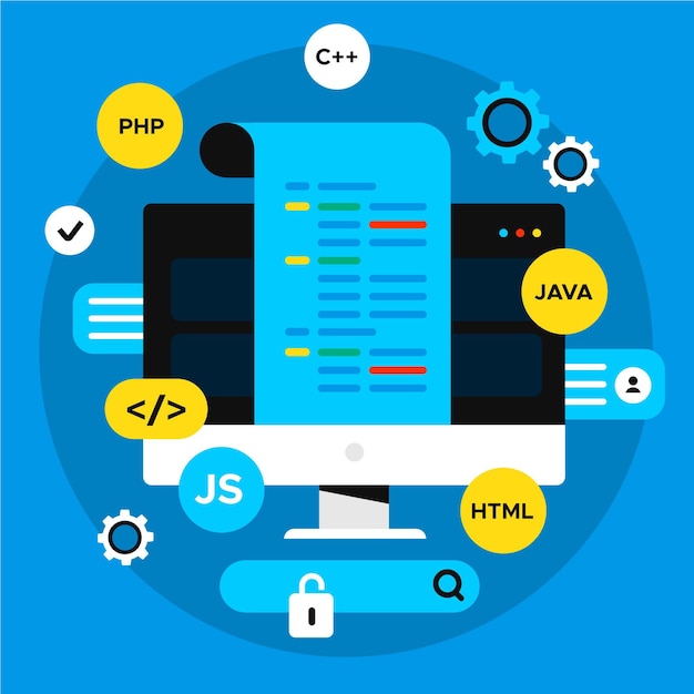 Concept De Développement D'applications Avec Langages De Bureau Et De Codage