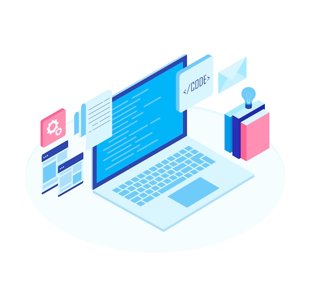 Concept de développement Web, programmation et codage.