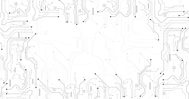 Vecteur concept de diagramme de circuit noir technologique