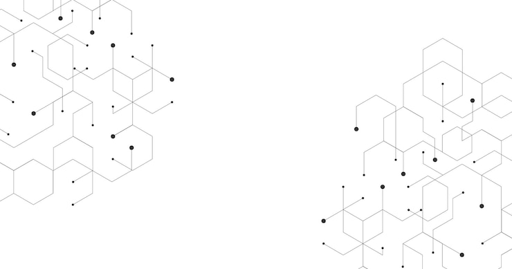 Vecteur le concept de diagramme hexagonal noir de la technologie