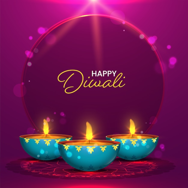 Vecteur concept de diwali heureux