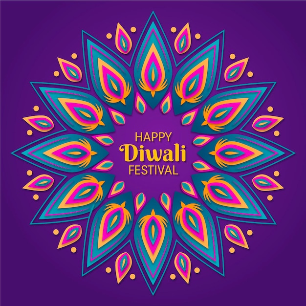 Concept De Diwali En Style Papier