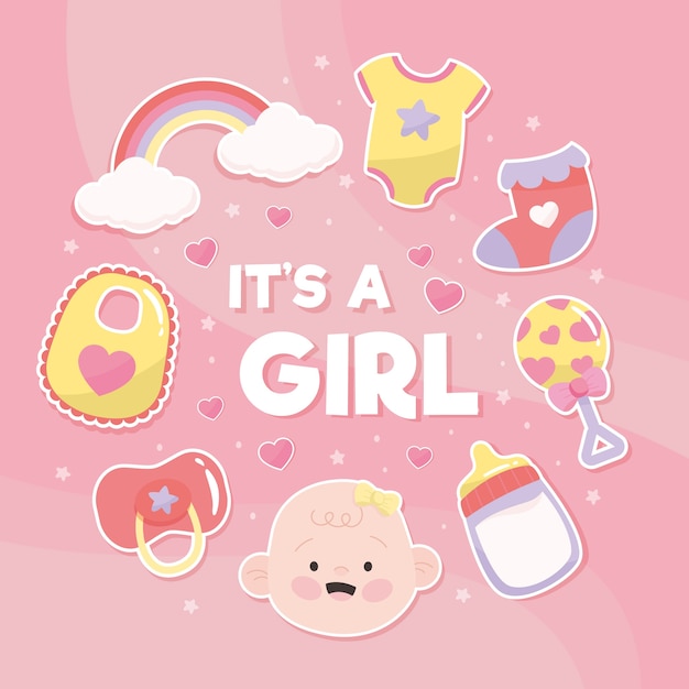 Concept de douche de bébé fille