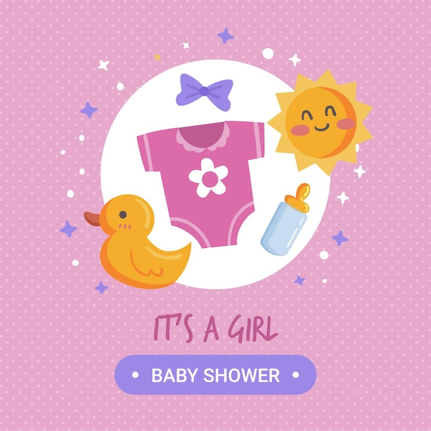 Concept De Douche De Bébé Fille