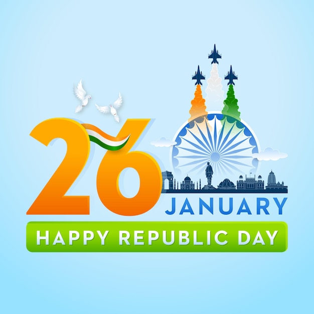 Vecteur concept de drapeau indien fête de la république 26 janvier
