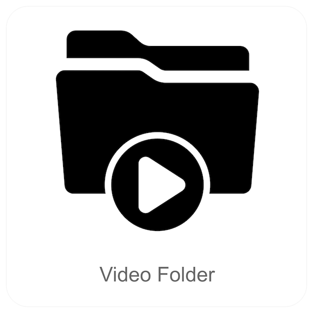 Le concept du dossier vidéo et de l'icône du film