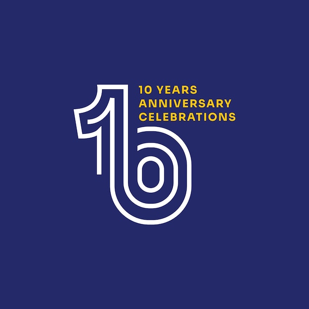 Vecteur le concept du logo des célébrations du 10e anniversaire.