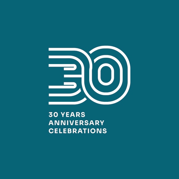 Vecteur le concept du logo des célébrations du 30e anniversaire.