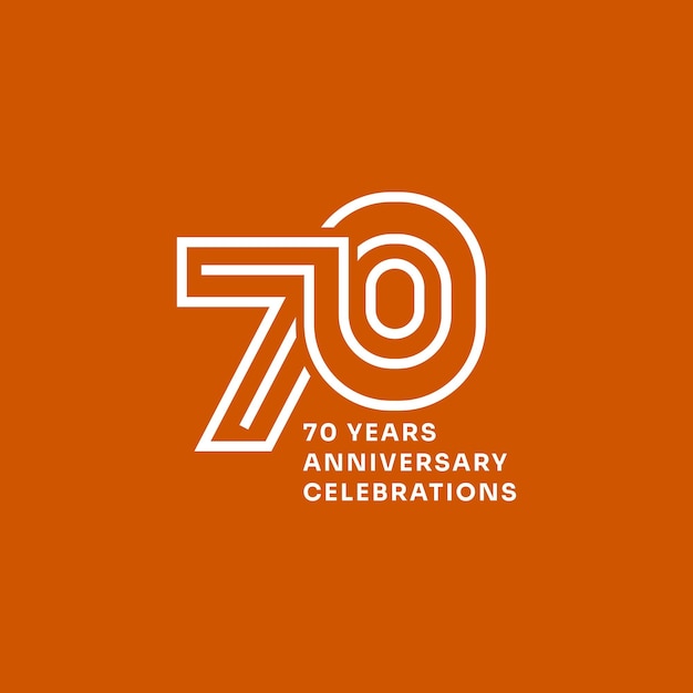 Vecteur le concept du logo des célébrations du 70e anniversaire.