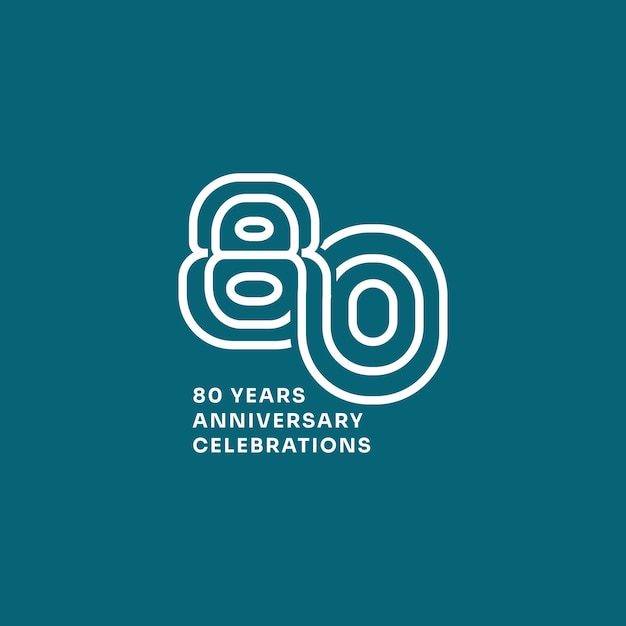 Vecteur le concept du logo des célébrations du 80e anniversaire.