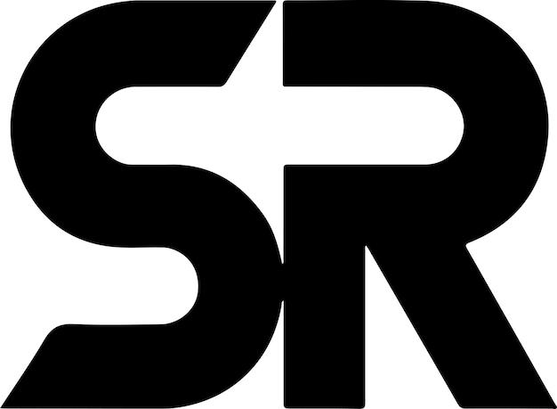 Vecteur le concept du logo sr, l'illustration artistique vectorielle en couleur noire, le vecteur de l'icône du logo sr 2