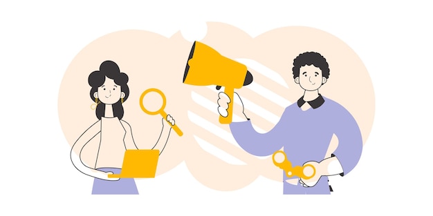 Le concept du processus d'embauche de personnel pour le travail Illustration vectorielle de style linéaire moderne