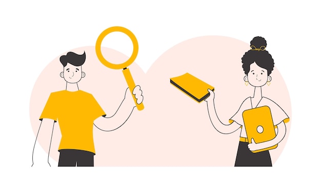 Le concept du processus d'embauche de personnel pour le travail vecteur de style linéaire