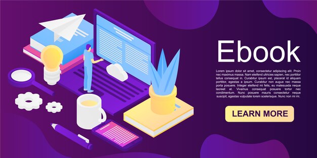 Concept Ebook, Style Isométrique