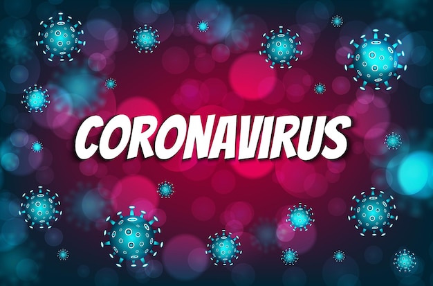 Concept d'éclosion de coronavirus COVID19 Danger de coronavirus et risque pour la santé publique maladie et épidémie de grippe Concept médical pandémique avec des cellules dangereuses Illustration vectorielle