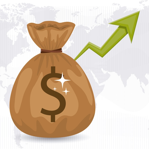 Concept De L'économie Mondiale Avec Des Icônes De L'argent