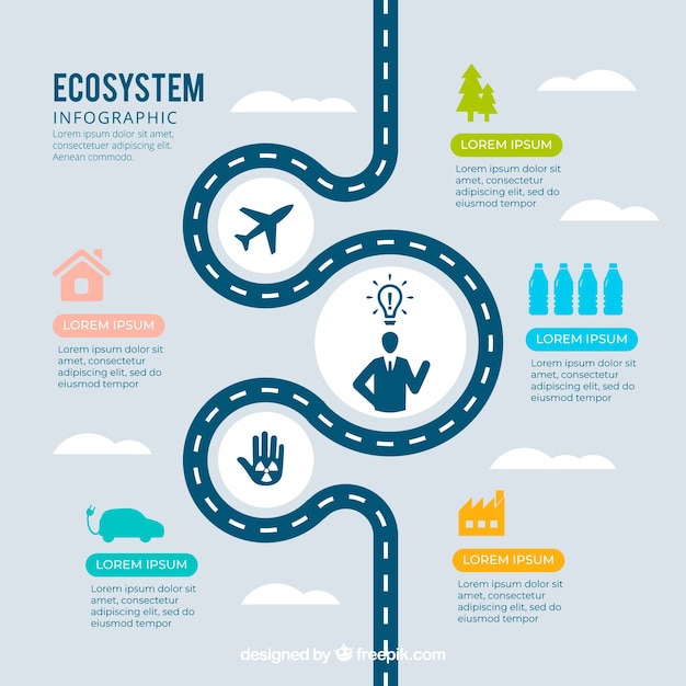 Concept D'écosystème Infographie Avec Route