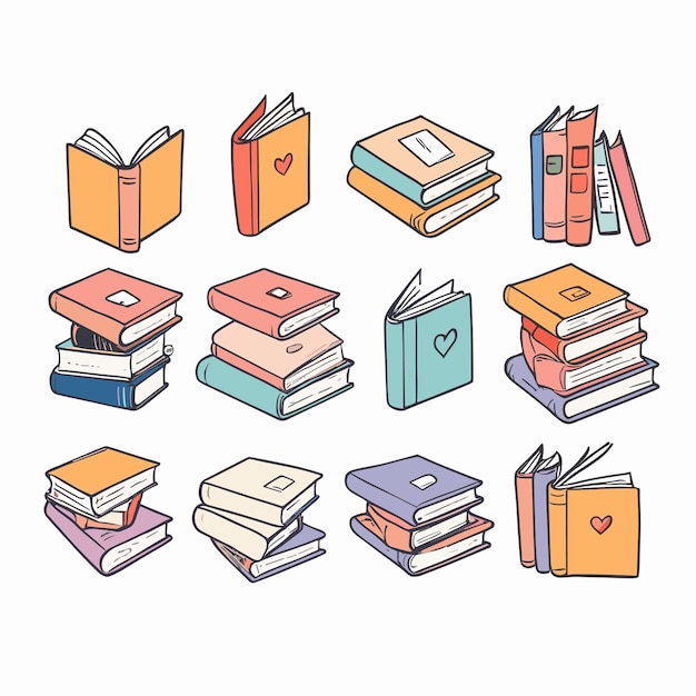 Concept d'éducation à l'illustration de la pile de livres