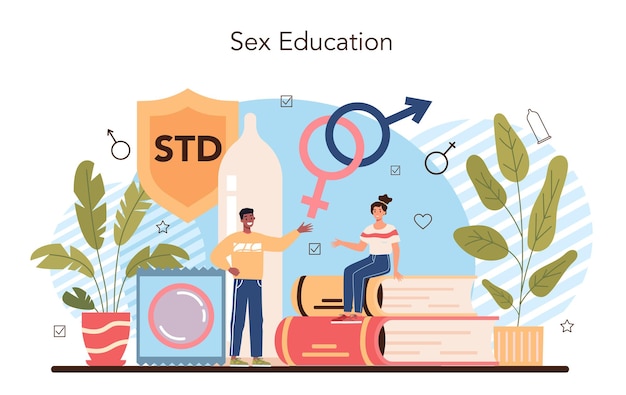 Concept d'éducation sexuelle leçon de santé sexuelle pour les jeunes