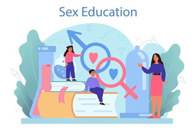 Vecteur concept d'éducation sexuelle.