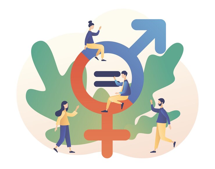 Concept d'égalité des sexes Mouvement féministe pour les droits de tolérance et les mêmes opportunités que les hommes