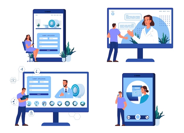Concept D'enregistrement Irm En Ligne. Consultation Avec Un Professionnel Sur Internet Via Smartphone Ou Ordinateur. Scanner Tomographique Moderne. Site Web De La Clinique D'irm.