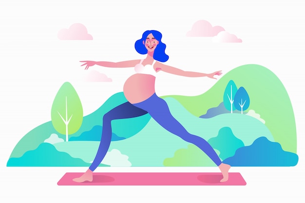 Concept d'entraînement à la pratique du yoga prénatal pour la grossesse
