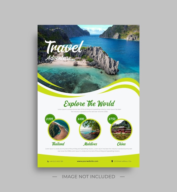 Concept D'entreprise De Conception De Flyer De Vente De Voyage Ou De Voyage