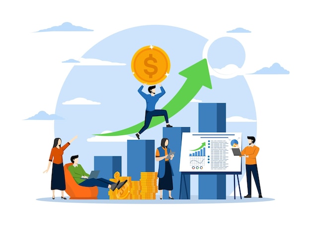 concept d'entreprise employés de bureau étudiant la promotion du réseau d'analyse de l'évolution de l'infographie