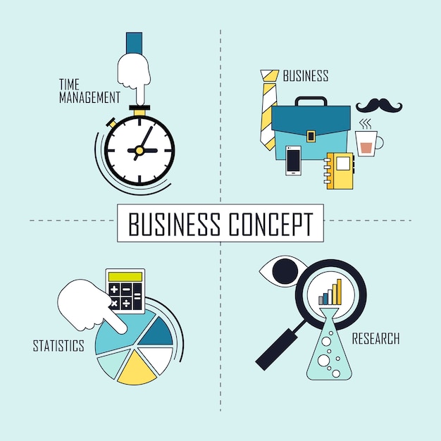 Concept D'entreprise : Gestion Du Temps-business-statistiques-recherche Dans Le Style De Ligne