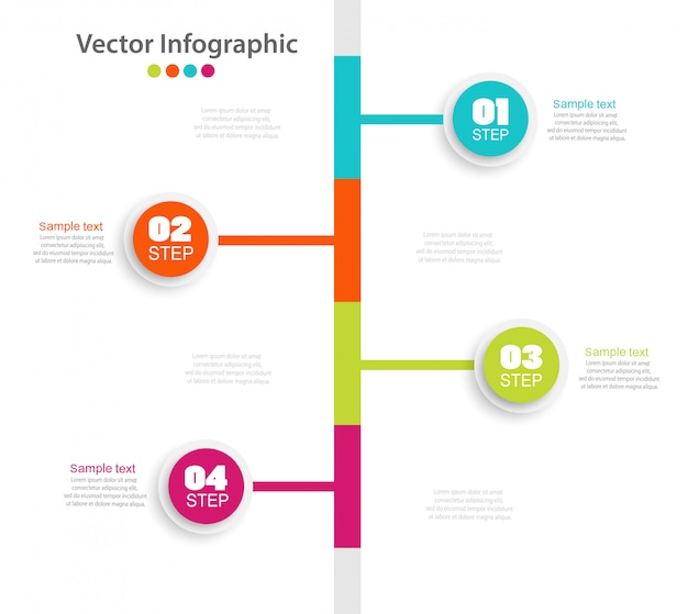 Concept D'entreprise Infographie Avec 4 étapes Ou Options