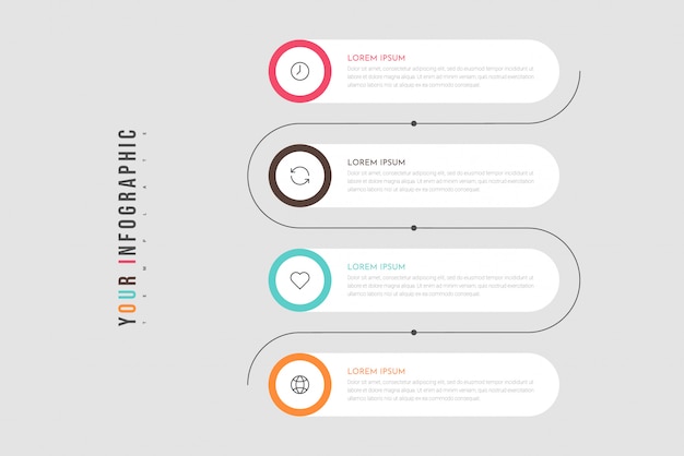 Concept D'entreprise Infographique Avec 4 Options Ou étapes.