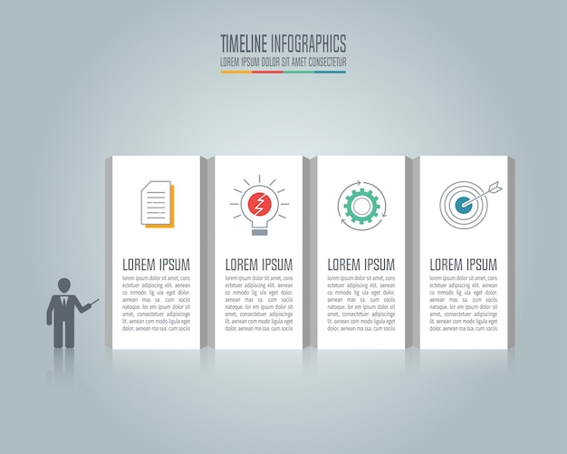 Concept D'entreprise Infographique Avec 4 Options.