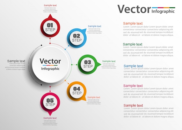 Concept D'entreprise Infographique Avec 5 étapes