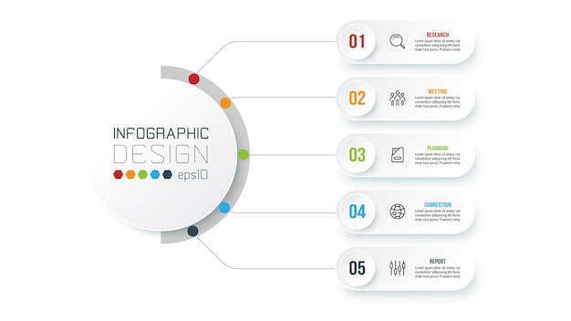 Concept d'entreprise de modèle d'infographie avec diagramme