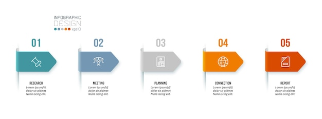 Concept D'entreprise De Modèle D'infographie Avec étape