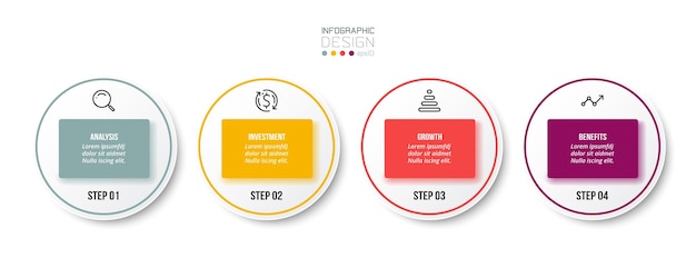 Concept D'entreprise De Modèle D'infographie Avec étape