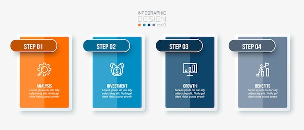 Concept D'entreprise De Modèle D'infographie Avec étape