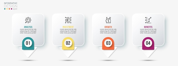 Concept D'entreprise De Modèle D'infographie Avec étape