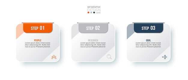 Vecteur concept d'entreprise de modèle d'infographie avec étape