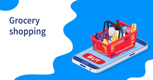 Concept d'épicerie en ligne